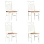 Dining Chairs 4 pcs White Solid Oak Wood