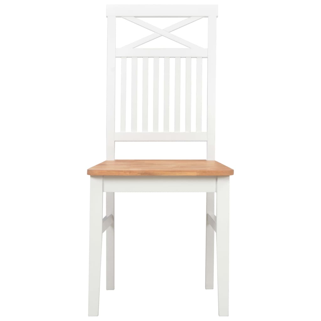 Dining Chairs 4 pcs White Solid Oak Wood