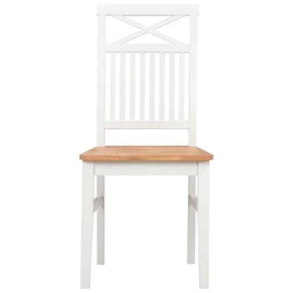 Dining Chairs 4 pcs White Solid Oak Wood