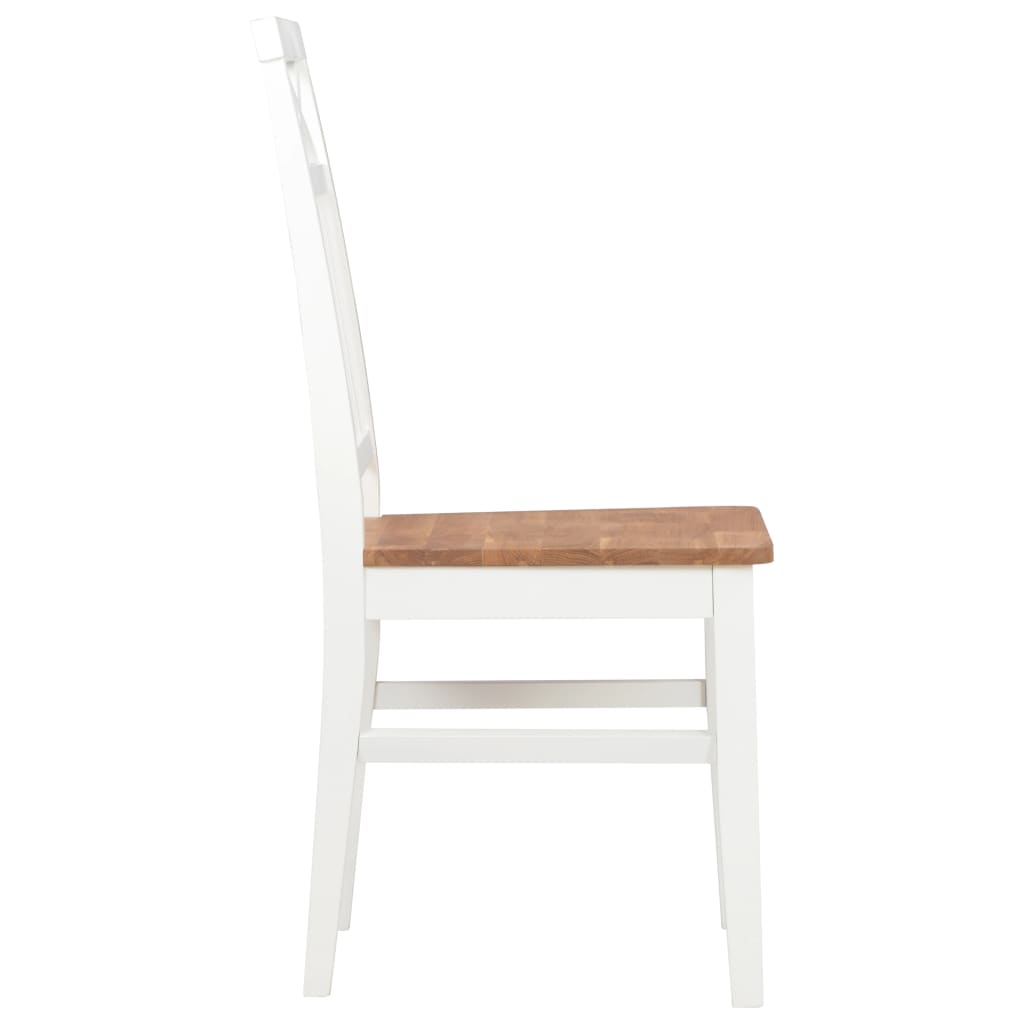Dining Chairs 4 pcs White Solid Oak Wood