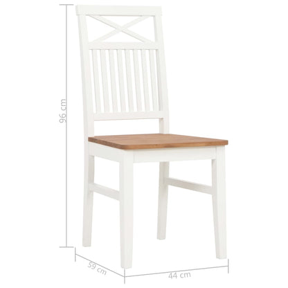 Dining Chairs 4 pcs White Solid Oak Wood