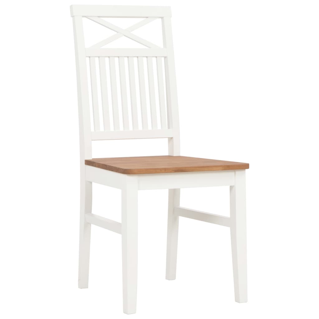 Dining Chairs 6 pcs White Solid Oak Wood
