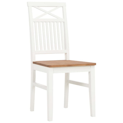 Dining Chairs 6 pcs White Solid Oak Wood
