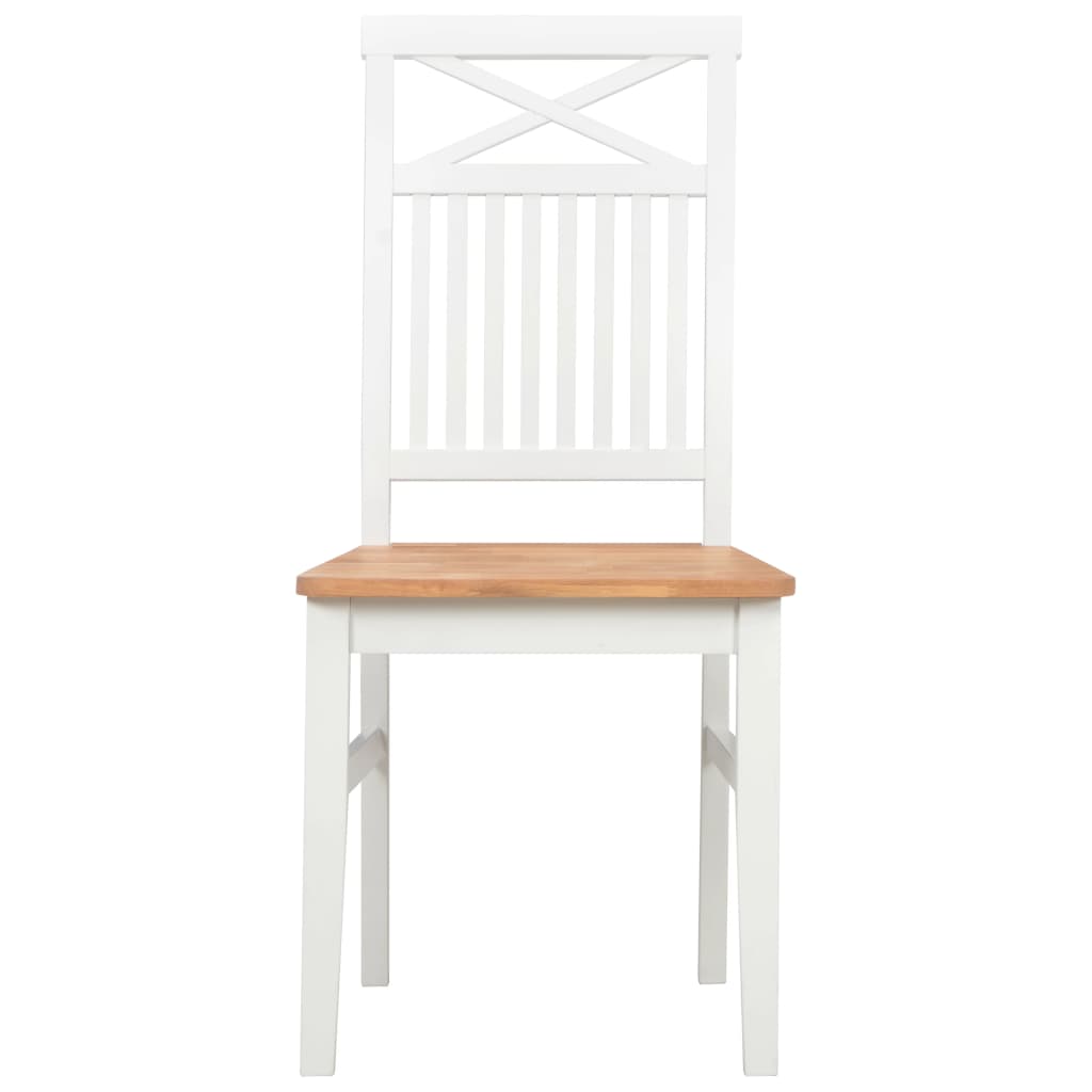 Dining Chairs 6 pcs White Solid Oak Wood