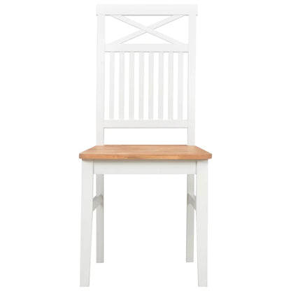 Dining Chairs 6 pcs White Solid Oak Wood