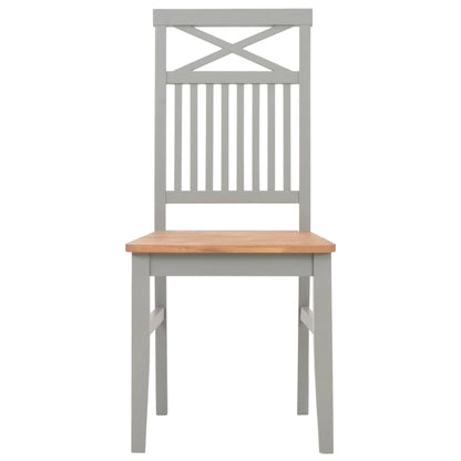 Dining Chairs 4 pcs Grey Solid Oak Wood