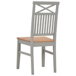 Dining Chairs 4 pcs Grey Solid Oak Wood