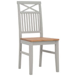 Dining Chairs 6 pcs Grey Solid Oak Wood