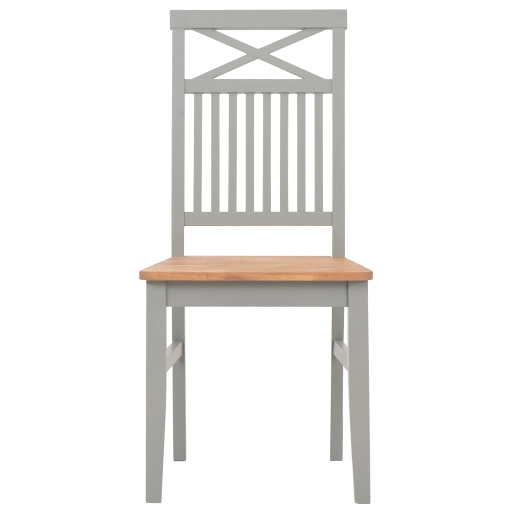 Dining Chairs 6 pcs Grey Solid Oak Wood