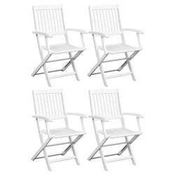 Dining Chairs 4 pcs White Solid Acacia Wood