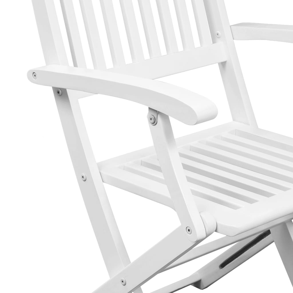 Dining Chairs 4 pcs White Solid Acacia Wood