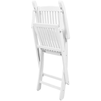 Dining Chairs 4 pcs White Solid Acacia Wood