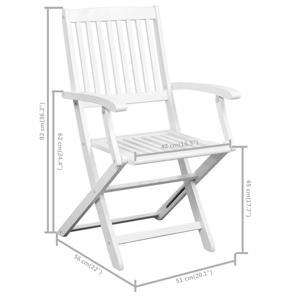 Dining Chairs 4 pcs White Solid Acacia Wood