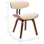 Dining Chairs 2 pcs Cream Bent Wood and Leather