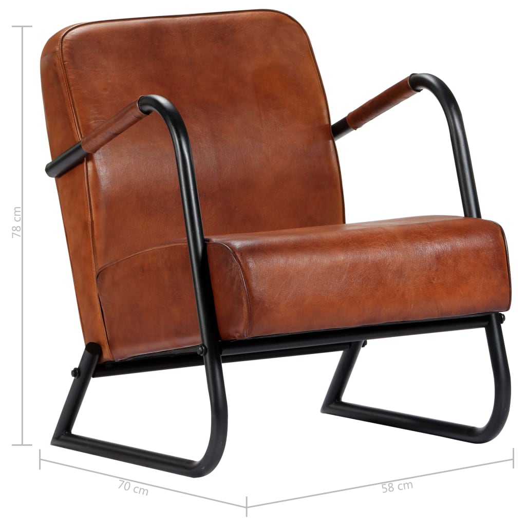 Relax Armchair Brown Real Leather