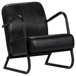 Rela Armchair Black Real Leather