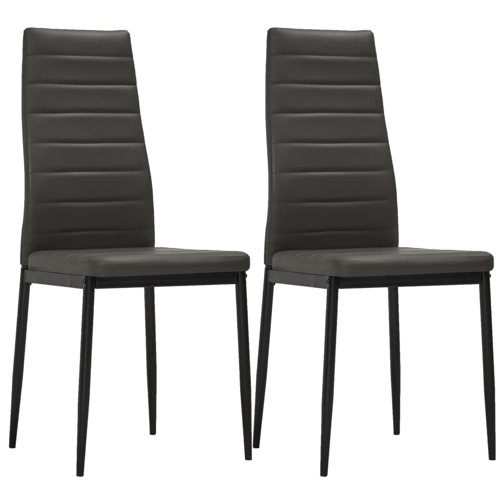 Dining Chairs 2 pcs Grey Faux Leather