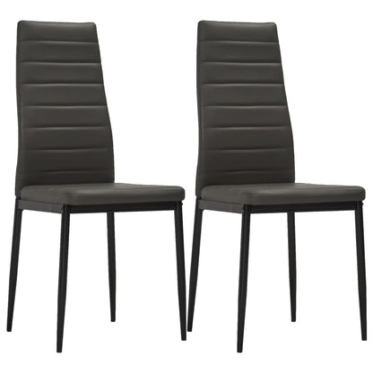 Dining Chairs 2 pcs Grey Faux Leather