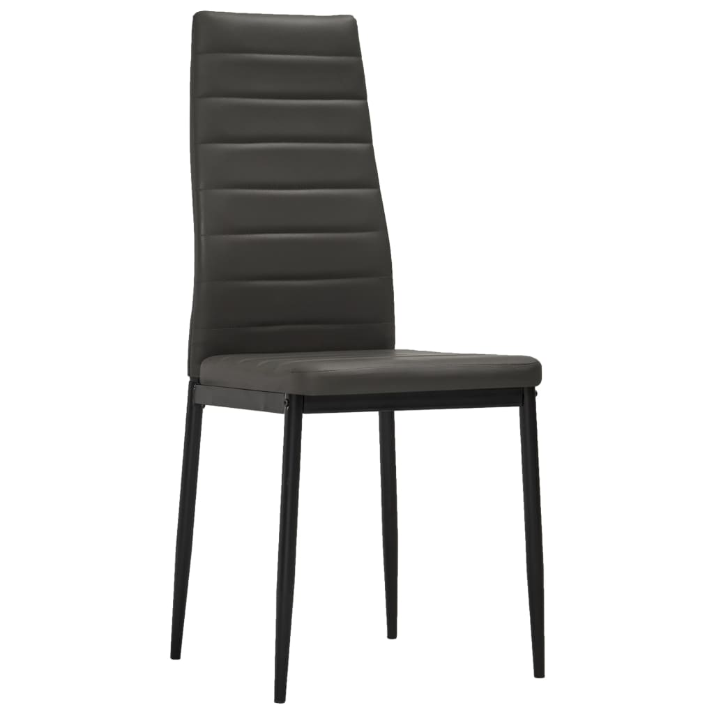 Dining Chairs 2 pcs Grey Faux Leather