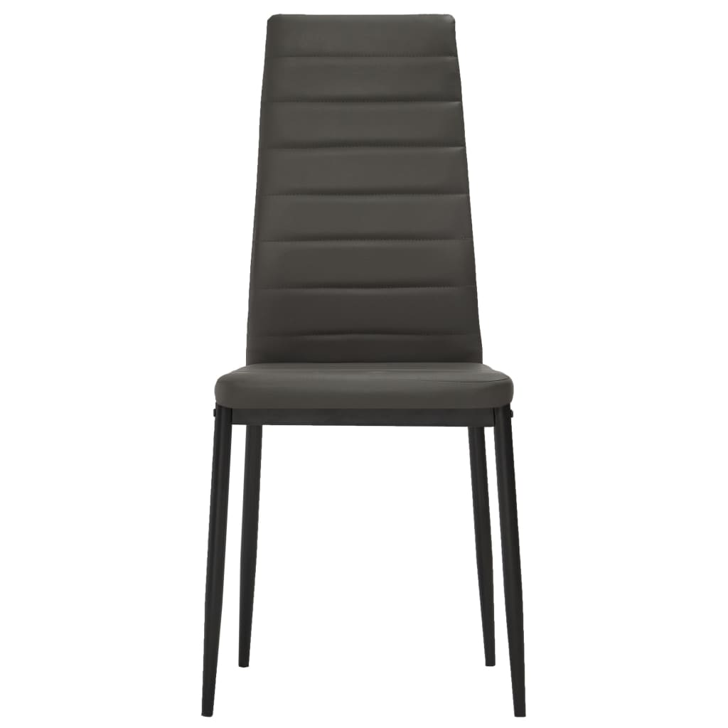 Dining Chairs 2 pcs Grey Faux Leather