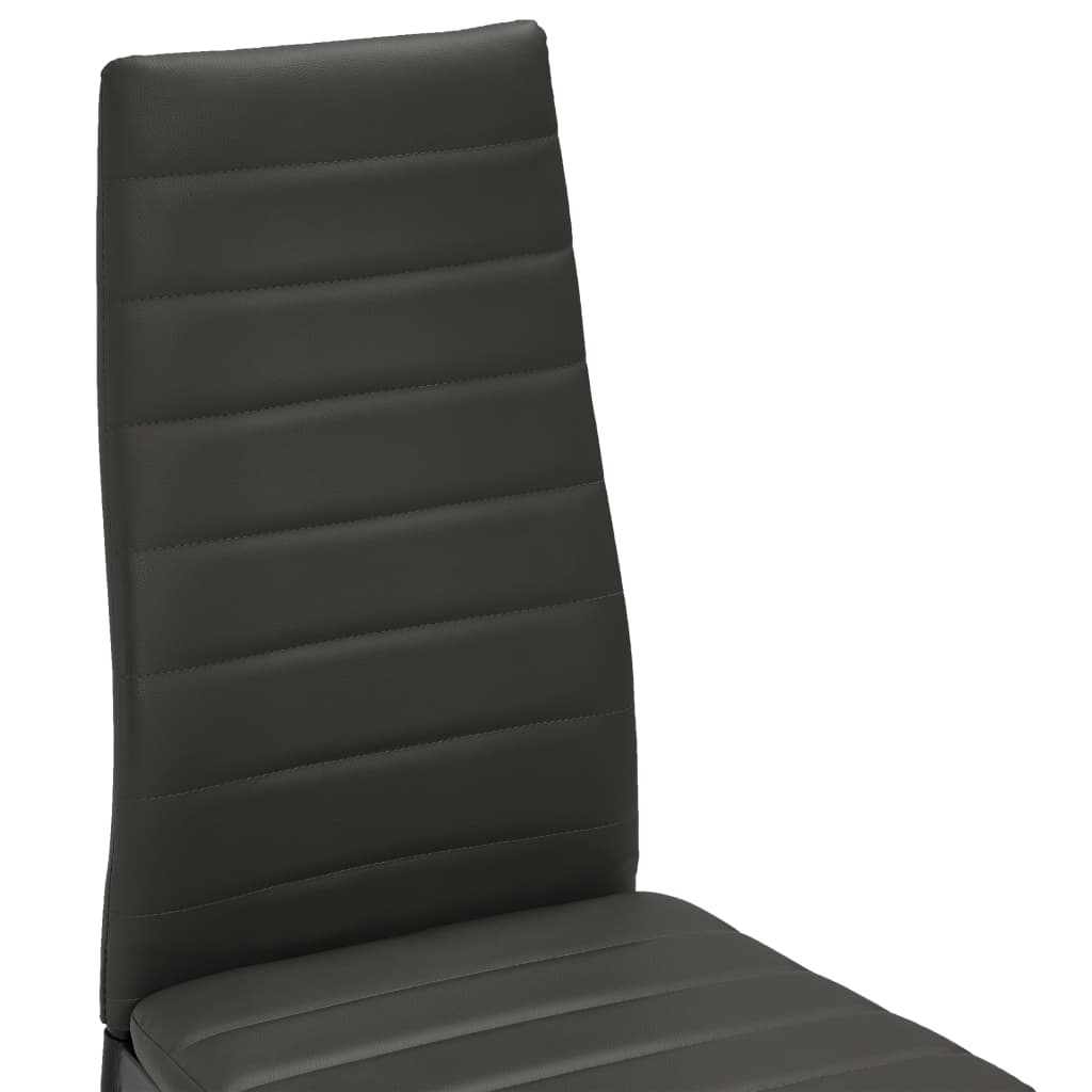 Dining Chairs 2 pcs Grey Faux Leather