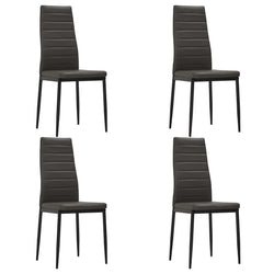 Dining Chairs 4 pcs Grey Faux Leather