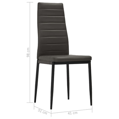 Dining Chairs 4 pcs Grey Faux Leather