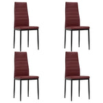 Dining Chairs 4 pcs Bordeau Red faux Leather