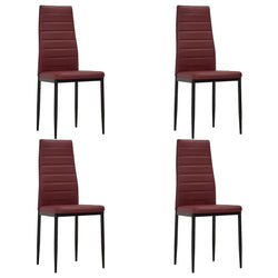 Dining Chairs 4 pcs Bordeaux Red Faux Leather