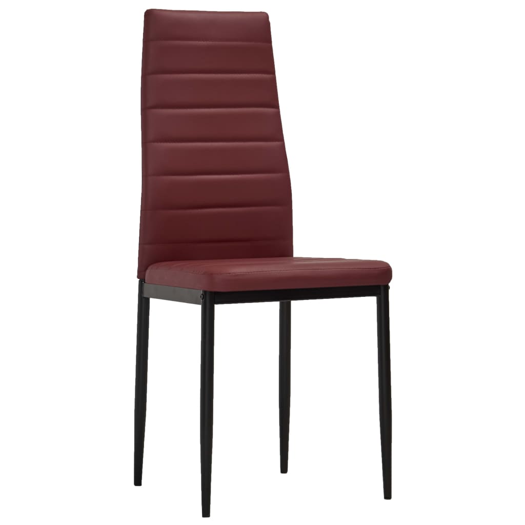 Dining Chairs 4 pcs Bordeaux Red Faux Leather