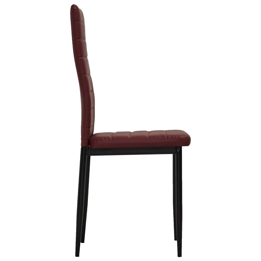 Dining Chairs 4 pcs Bordeaux Red Faux Leather