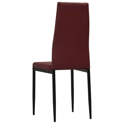 Dining Chairs 4 pcs Bordeaux Red Faux Leather