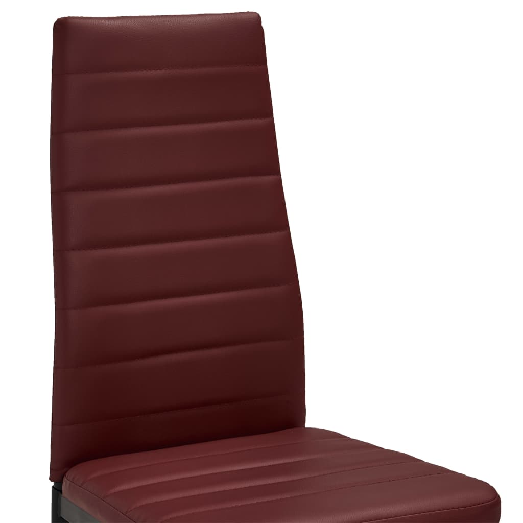 Dining Chairs 4 pcs Bordeaux Red Faux Leather