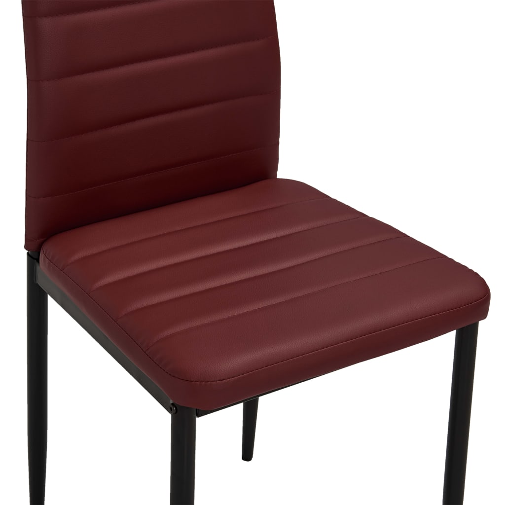 Dining Chairs 4 pcs Bordeaux Red Faux Leather