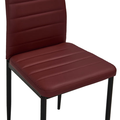 Dining Chairs 4 pcs Bordeaux Red Faux Leather