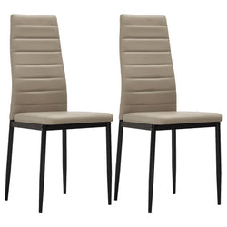 Dining Chairs 2 pcs Cappuccino Faux Leather