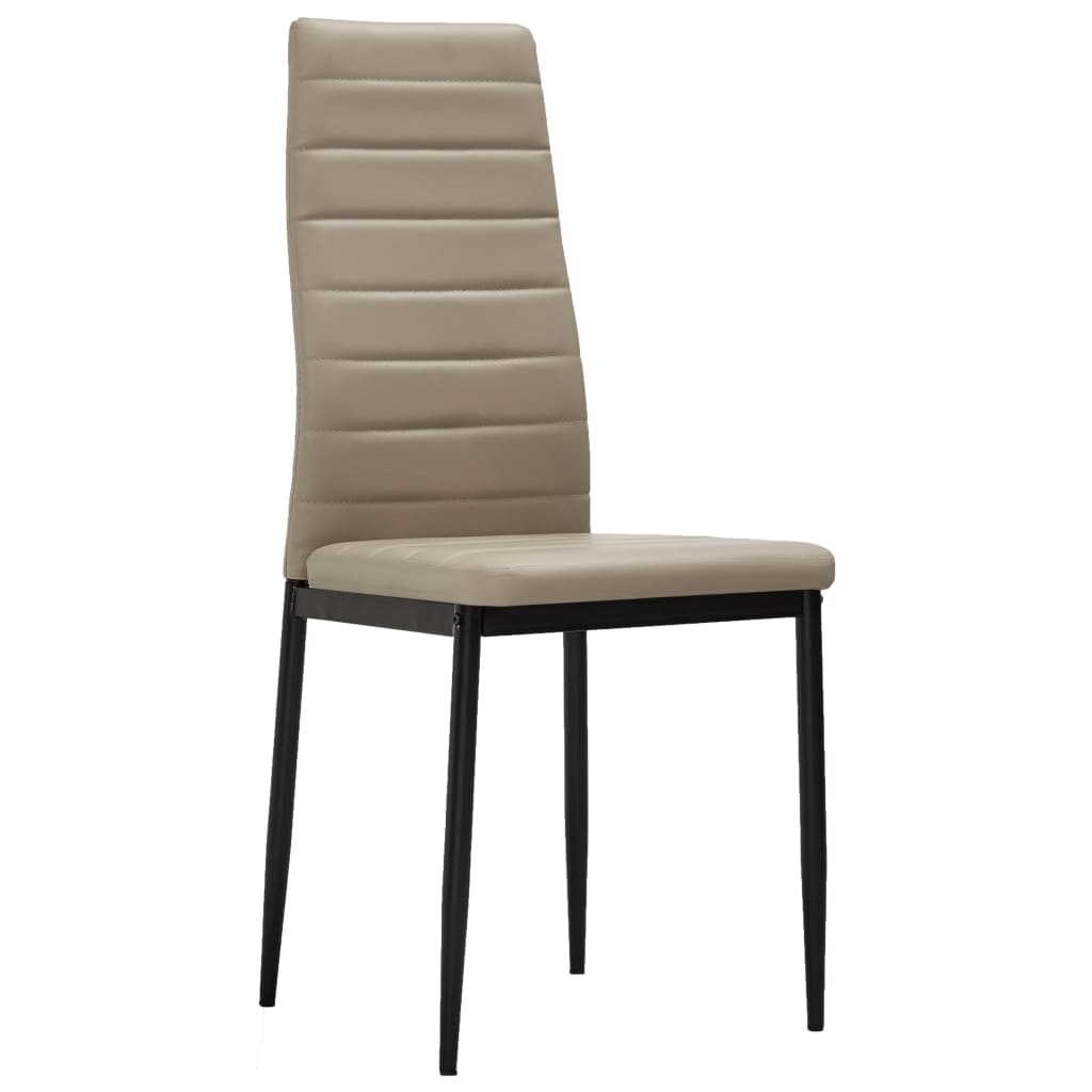 Dining Chairs 2 pcs Cappuccino Faux Leather