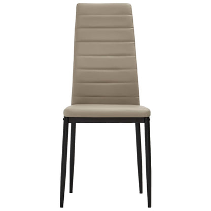 Dining Chairs 2 pcs Cappuccino Faux Leather