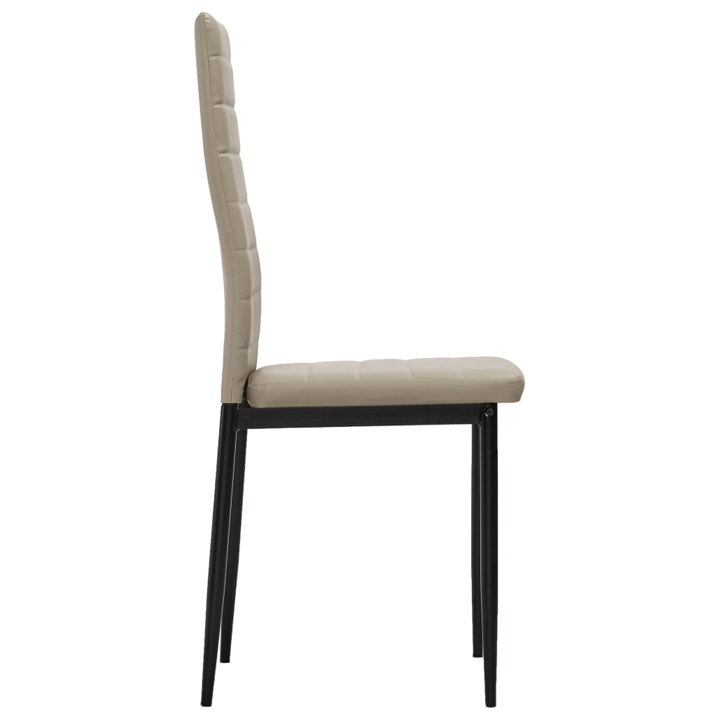 Dining Chairs 2 pcs Cappuccino Faux Leather