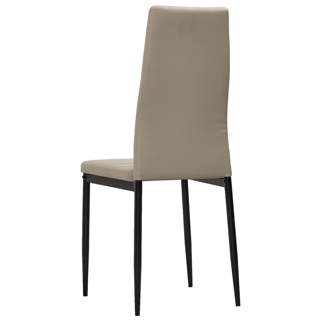Dining Chairs 2 pcs Cappuccino Faux Leather