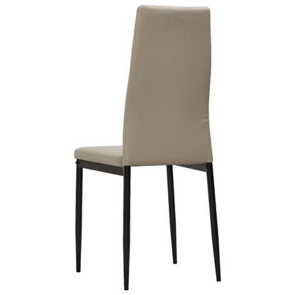 Dining Chairs 2 pcs Cappuccino Faux Leather