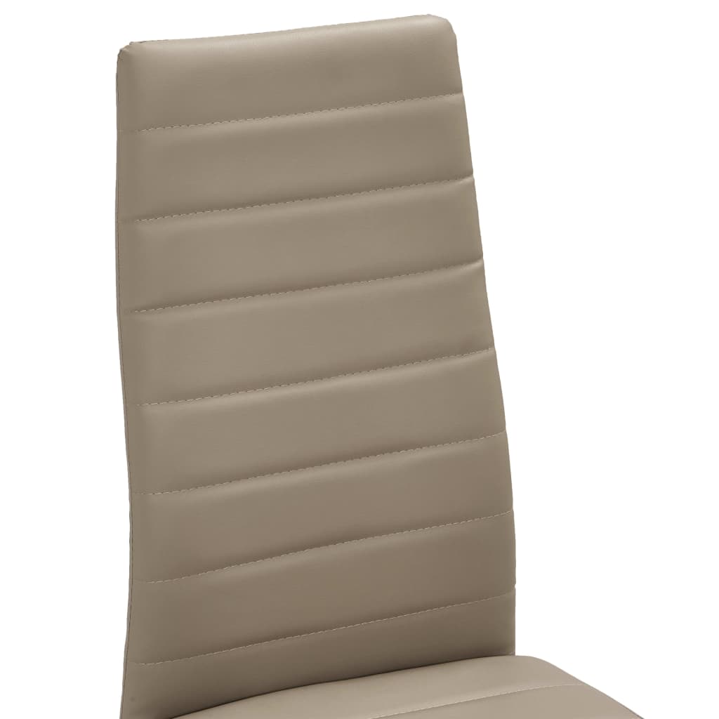 Dining Chairs 2 pcs Cappuccino Faux Leather