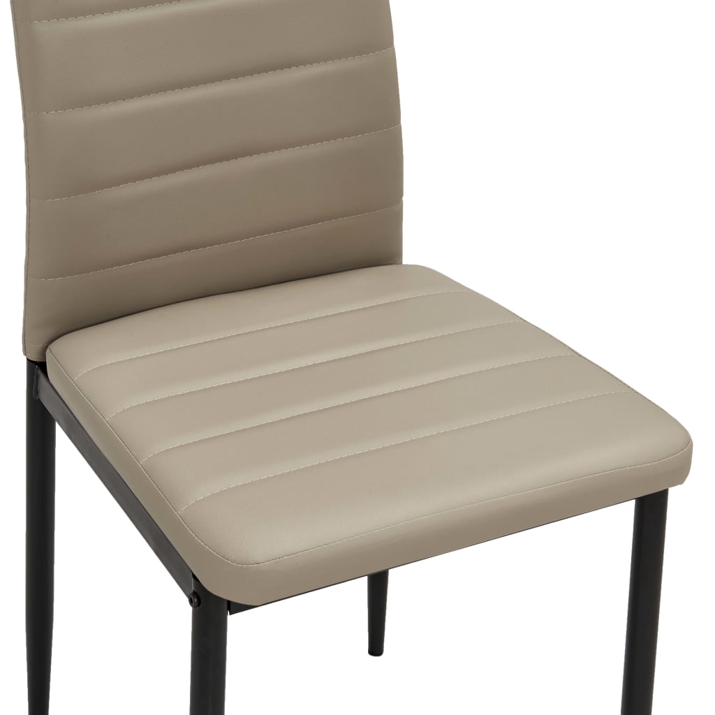 Dining Chairs 2 pcs Cappuccino Faux Leather