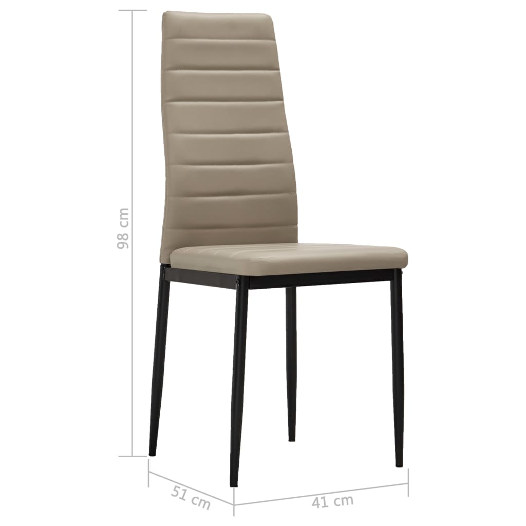 Dining Chairs 2 pcs Cappuccino Faux Leather