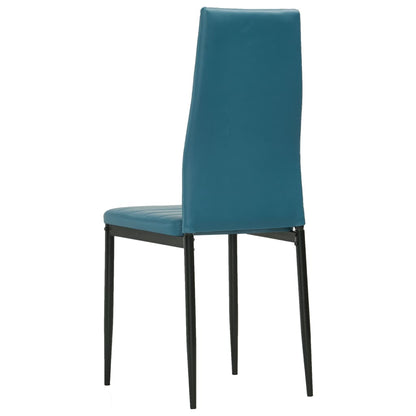 Dining Chairs 2 pcs Sea Blue Faux Leather