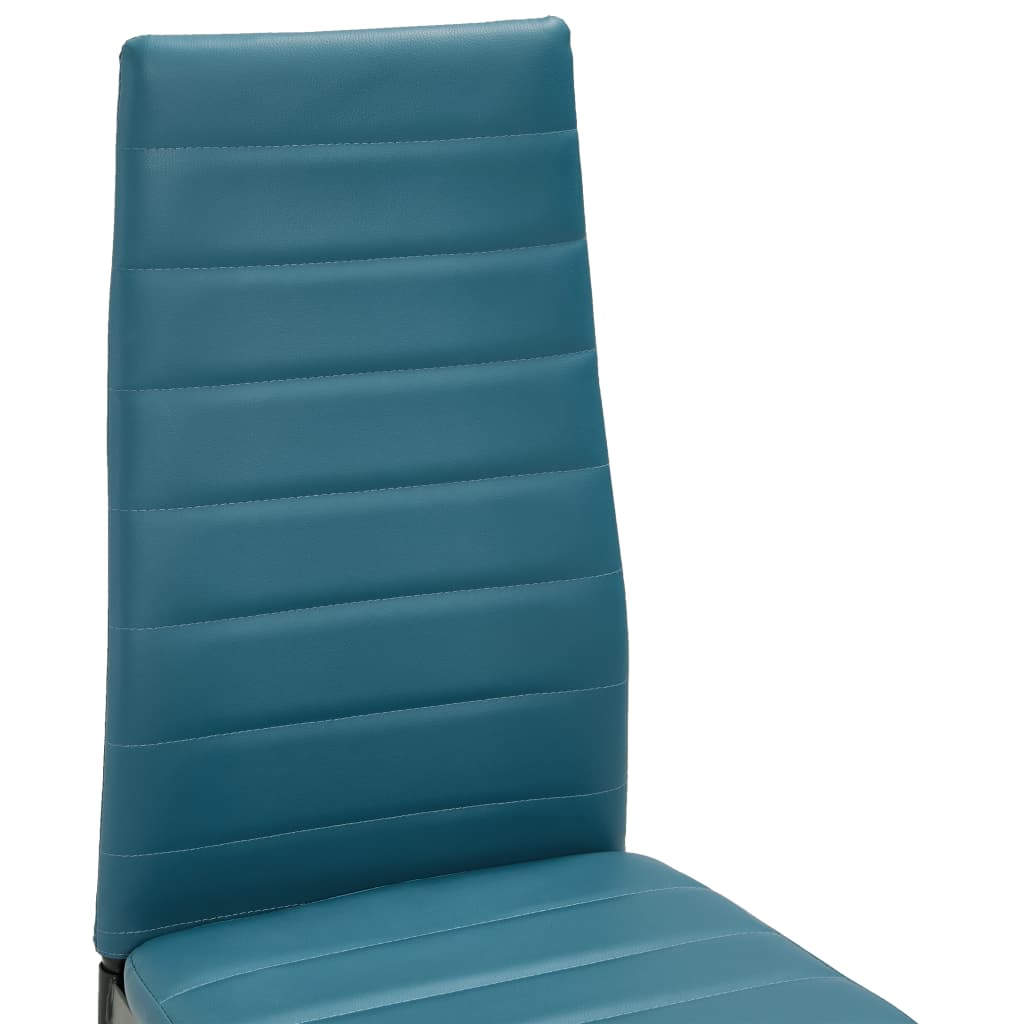 Dining Chairs 2 pcs Sea Blue Faux Leather