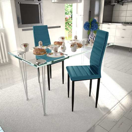 Dining Chairs 2 pcs Sea Blue Faux Leather