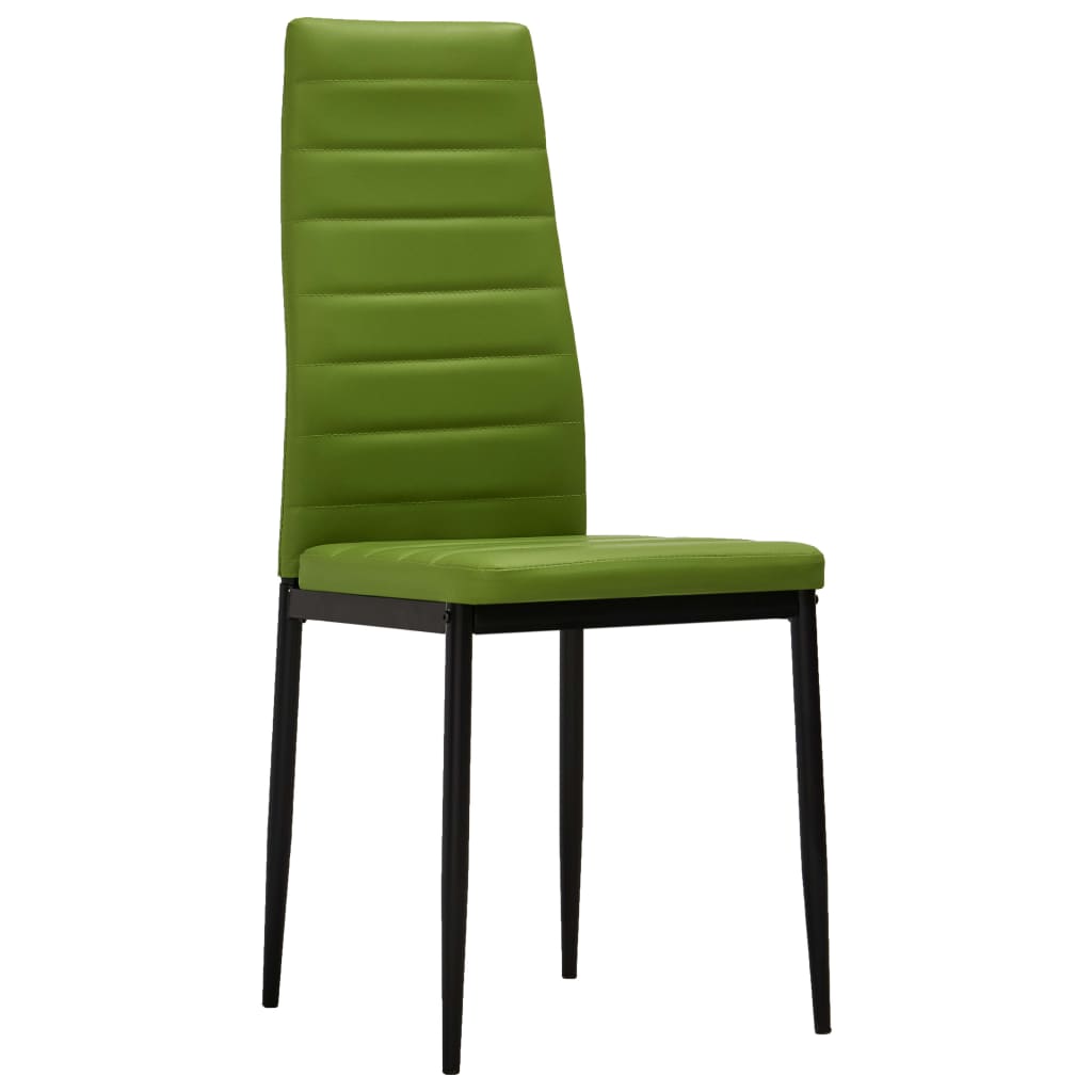 Dining Chairs 2 pcs Lime Green Faux Leather
