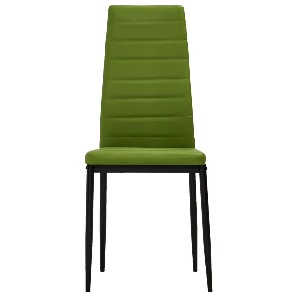 Dining Chairs 2 pcs Lime Green Faux Leather