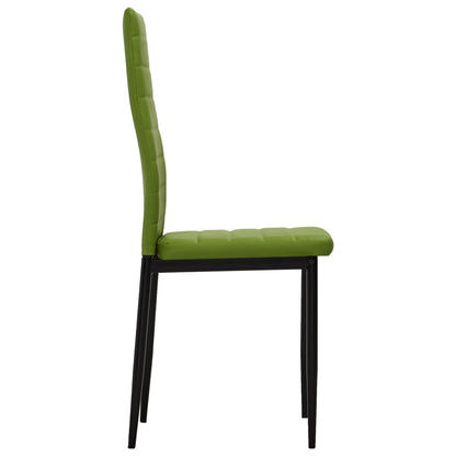 Dining Chairs 2 pcs Lime Green Faux Leather